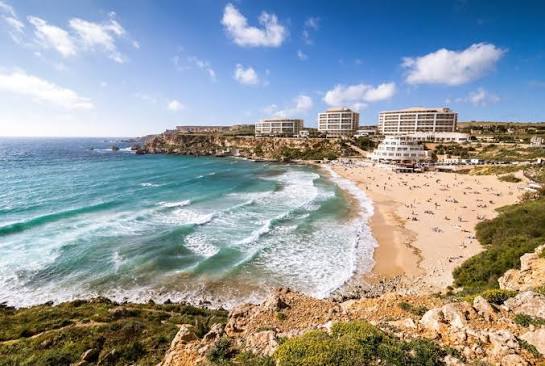 Golden Bay beach in Malta